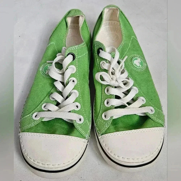 Crocs Hover Lace Up Canvas Athletic Tennis Sneaker Shoes Green Womens 7 US M - Picture 4 of 9